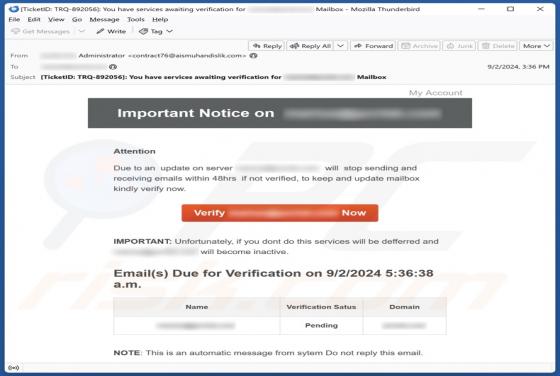 Important Notice Email Scam