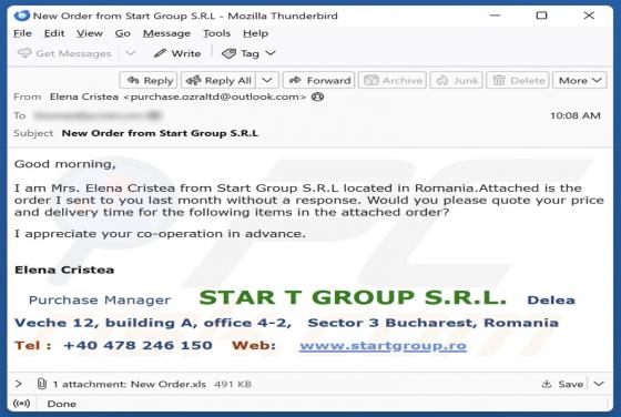 Price And Delivery Time Email Virus