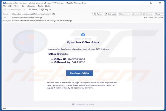 OpenSea Offer Alert Email Scam