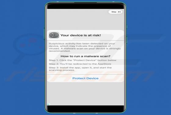 Your Device Is At Risk POP-UP Scam (Mac)
