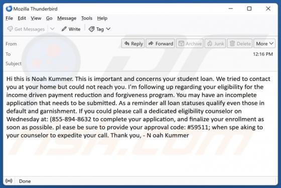 This Concerns Your Student Loan Email Scam