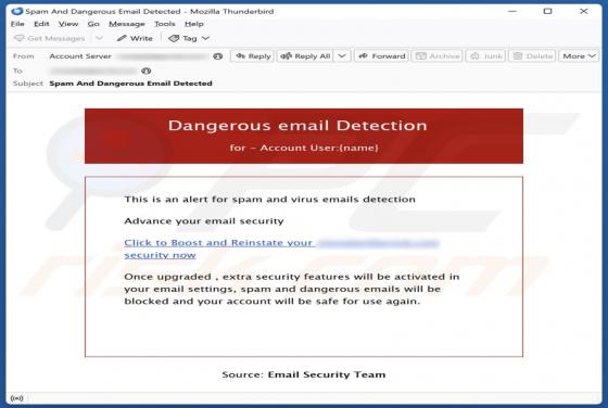Dangerous Email Detection Scam
