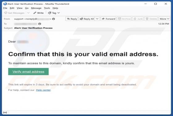 Confirm That This Is Your Valid Email Address Scam
