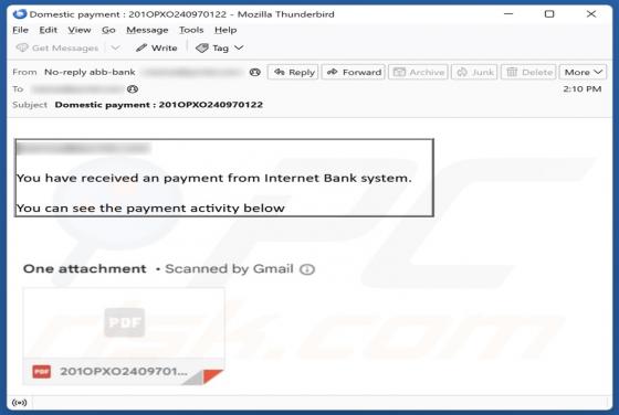 Internet Bank System Email Scam