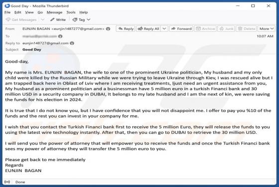 Invest In Your Company Email Scam