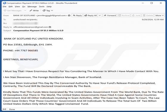 Bank Of Scotland Email Scam