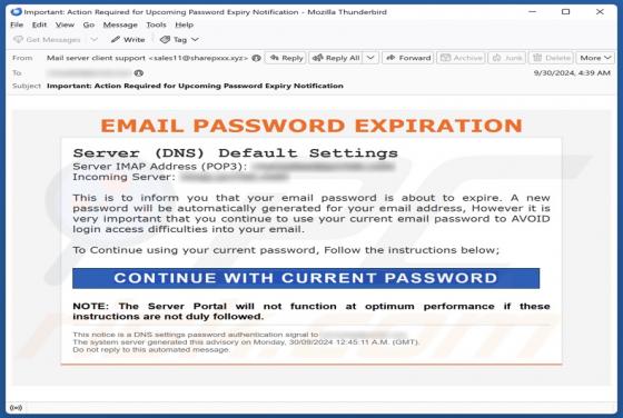 Email Password Expiration Scam
