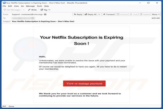 Your Netflix Subscription Is Expiring Soon Email Scam