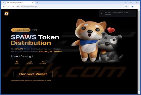 $PAWS Token Distribution Scam
