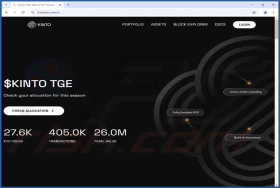 $KINTO TGE Check Allocations Scam