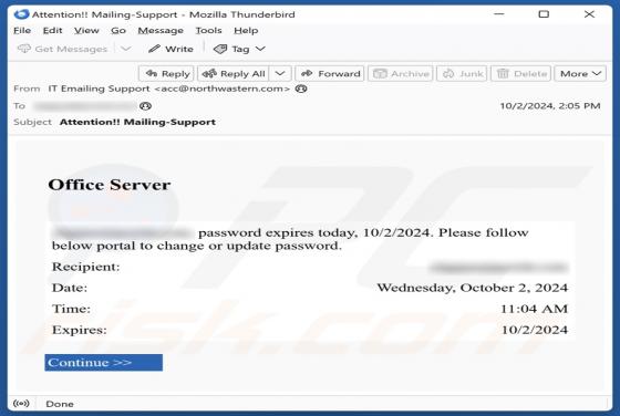 Office Server Email Scam
