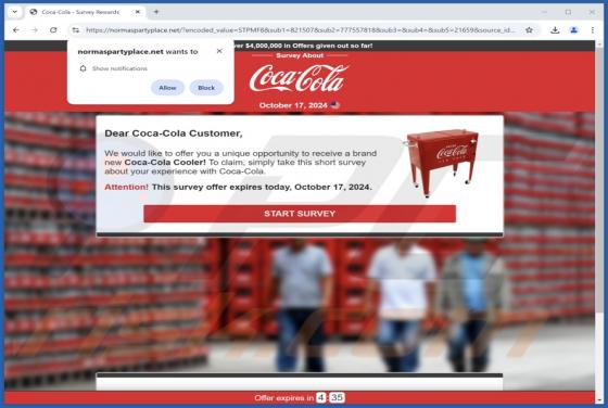 Coca Cola Survey POP-UP Scam