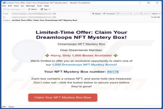 Claim Your Dreamloops NFT Mystery Box Email Scam