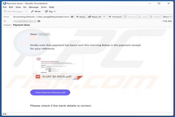 Payment Has Been Sent Email Scam
