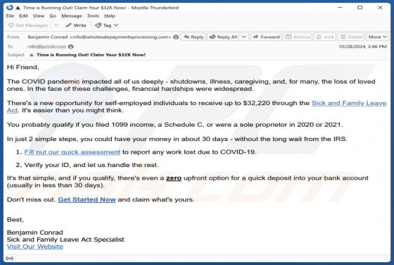COVID - Sick and Family Leave Act Email Scam