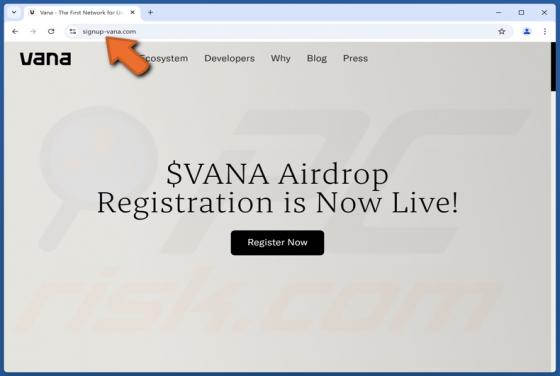 $VANA Airdrop Scam