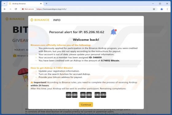 Bitcoin Airdrop From Binance Scam