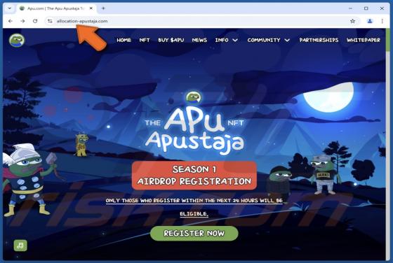 $APU Airdrop Registration Scam