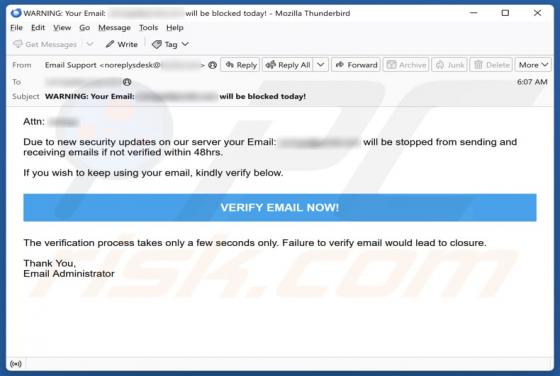 New Security Updates On Email Servers Scam