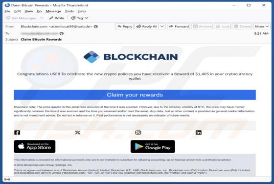 Blockchain Rewards Email Scam