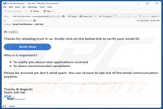 Job Hai Email Scam