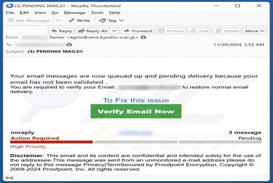 Email Has Not Been Validated Scam