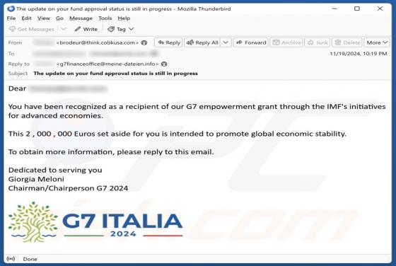 G7 Italia Email Scam
