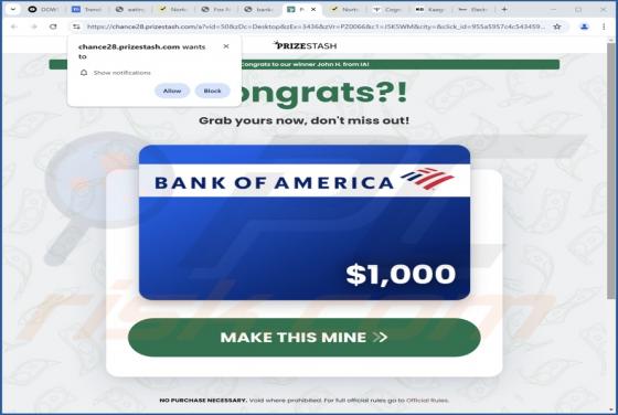 Prizestash.com Ads