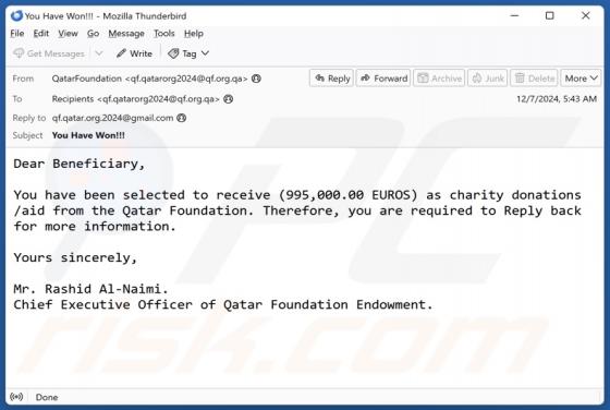 Qatar Foundation Email Scam