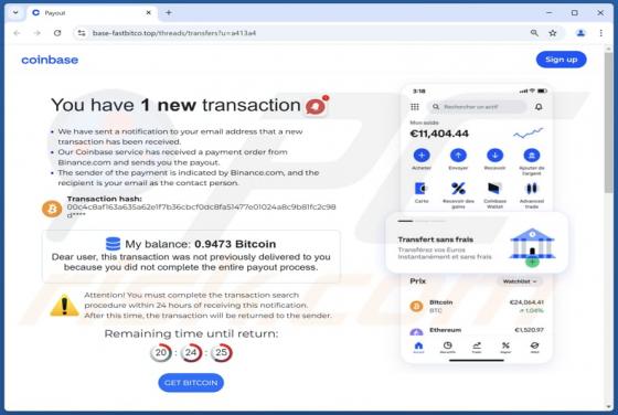 Coinbase - You Have 1 New Transaction Scam
