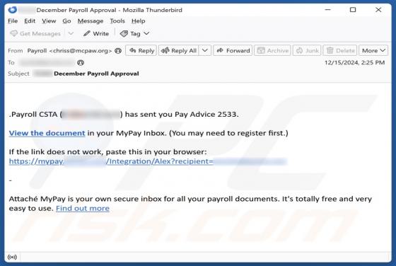 Pay Advice Email Scam