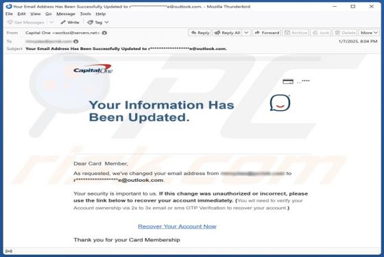 Capital One - Email Address Change Scam