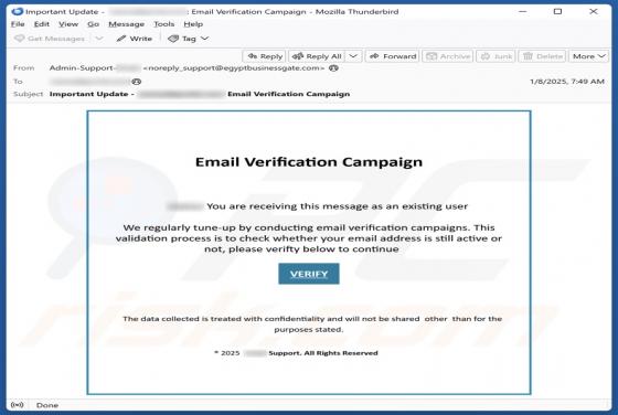 Email Verification Campaign Scam