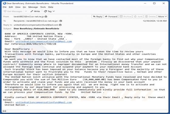 Compensation Funds Email Scam