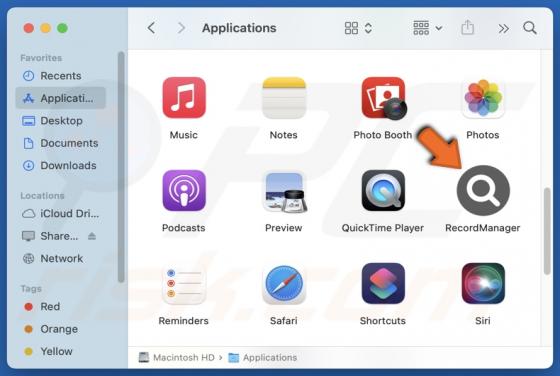 RecordManager Adware (Mac)