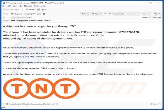 TNT Express Email Scam