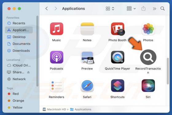 RecordTransaction Adware (Mac)