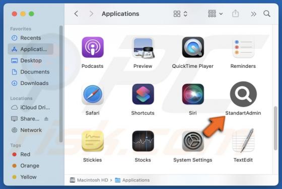 StandartAdmin Adware (Mac)