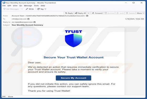 Secure Your Trust Wallet Account Email Scam
