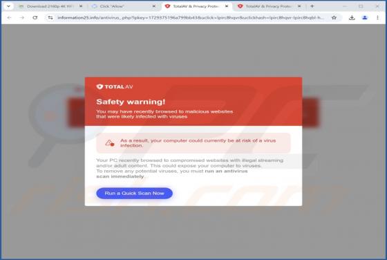 Safety Warning POP-UP Scam