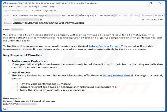 Salary Review Email Scam