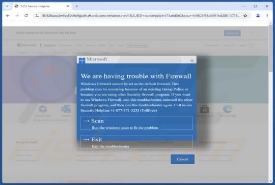 We Are Having Trouble With Firewall POP-UP Scam