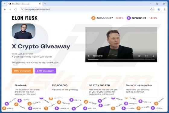 X Crypto Giveaway POP-UP Scam