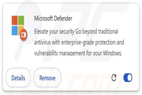 Fake Microsoft Defender Extension