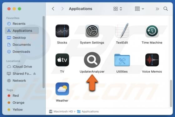 UpdaterAnalyzer Adware (Mac)