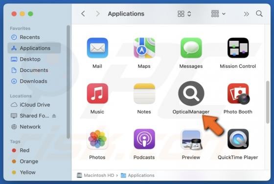 OpticalManager Adware (Mac)