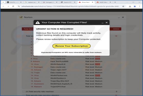 Your Computer Has Corrupted Files POP-UP Scam