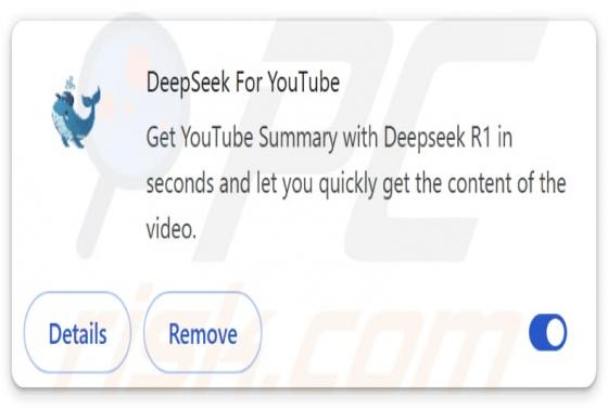 DeepSeek For YouTube Adware