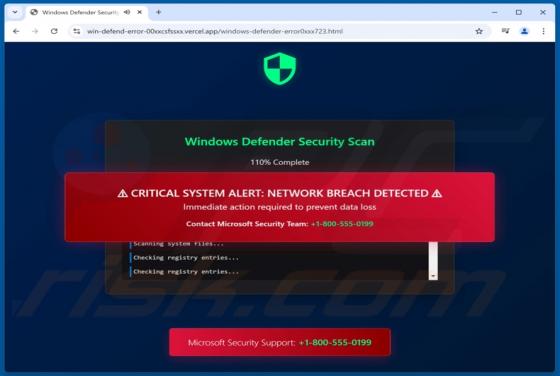 Windows Defender Security Scan POP-UP Scam