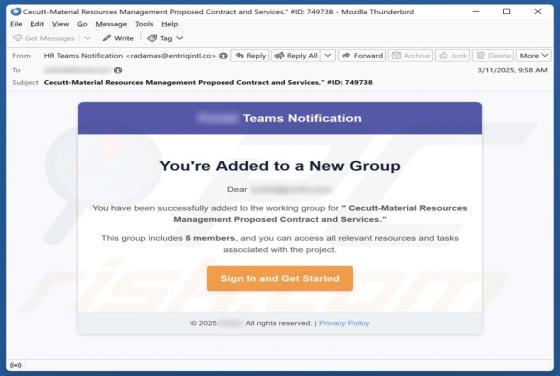 You're Added To A New Group Email Scam
